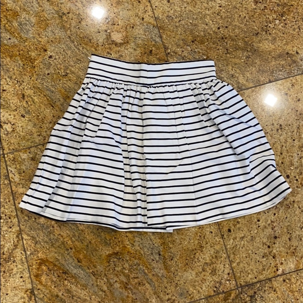 Black and White Striped Skirt